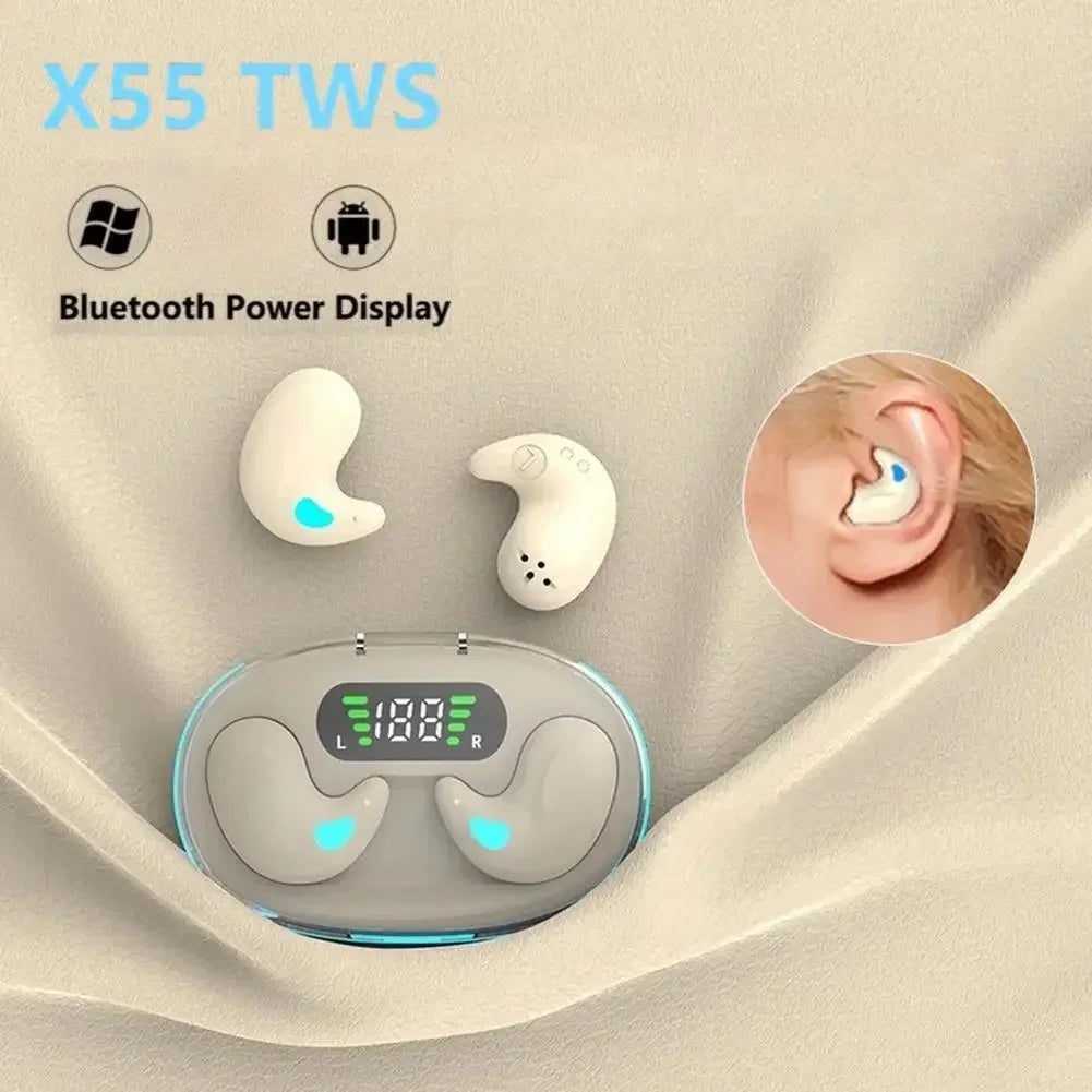 TWS NEW X55 Wireless Bluetooth Headset 5.3 Earphones Bluetooth Headphones with Mic Earbuds 3000Mah Charger Box LED Display Fone